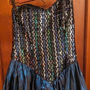 Zum zum vintage strapless glam midi evening gown size 12